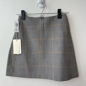 Wilfred black yellow plaid mini skirt with pockets